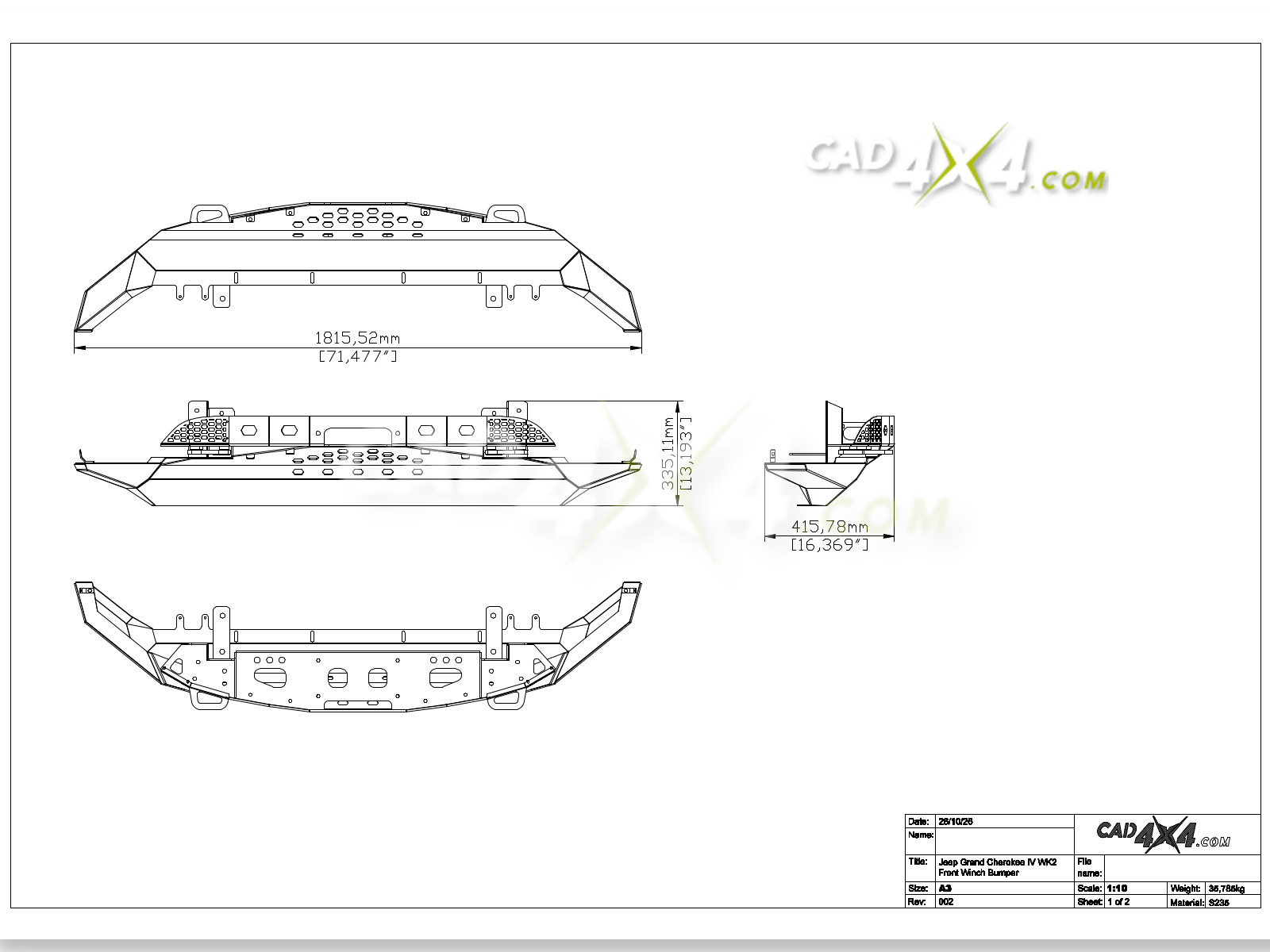 Jeep Grand Cherokee WK2 front winch bumper - Image 9