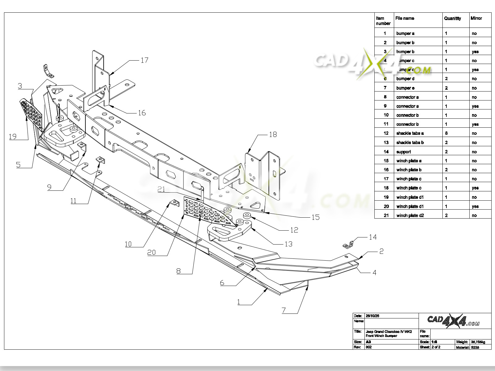Jeep Grand Cherokee WK2 front winch bumper - Image 8
